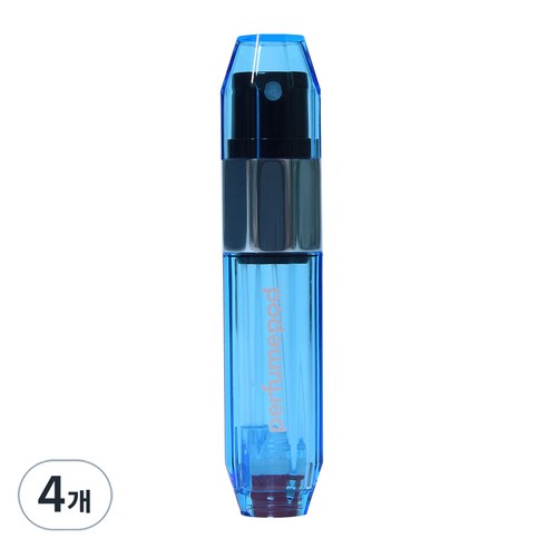 트라발로 퍼퓸팟 아이스 펌핑식 충전 휴대용 향수공병 5ml, 스카이블루, 4개
