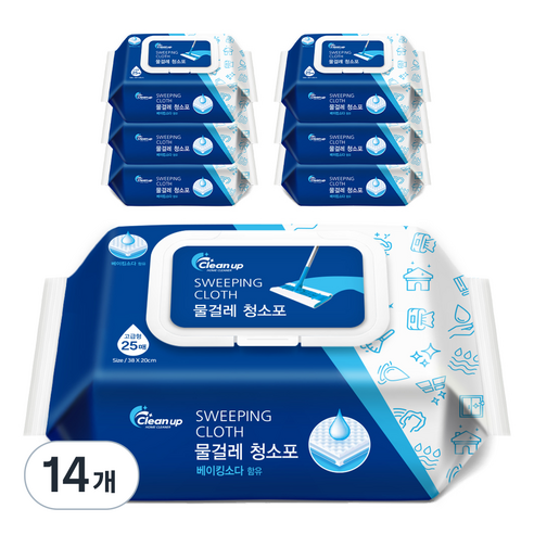 클린업 물걸레 청소포 특대형 25p, 14개