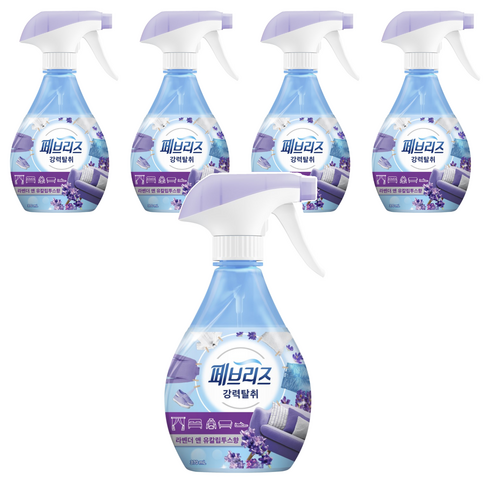 페브리즈 강력 섬유탈취제 라벤더 앤 유칼립투스향 본품, 370ml, 5개