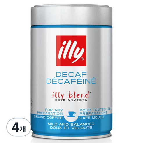 일리 : 데카 디카페인 분쇄커피, 250g, 4개