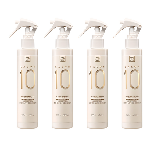 미쟝센 살롱10 노워시 앰플 트리트먼트 극손상 모발용, 200ml, 4개