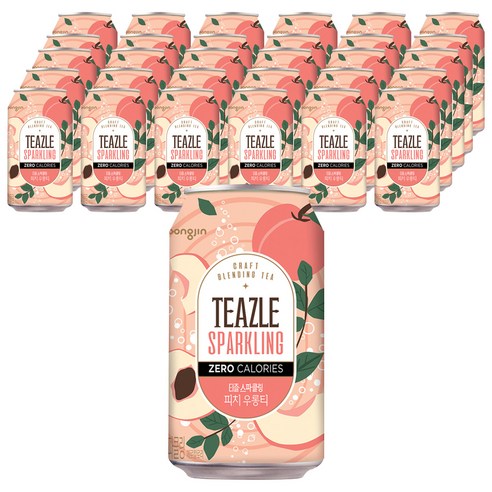 티즐 스파클링 피치우롱티, 340ml, 48개