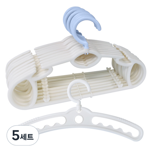 플라팜 국내 제조 뉴코코맘 360도 고리회전 일반형 새싹 옷걸이 9p +착한옷걸이 세트, 파스텔블루(새싹옷걸이), 단일색상(착한옷걸이), 5세트
