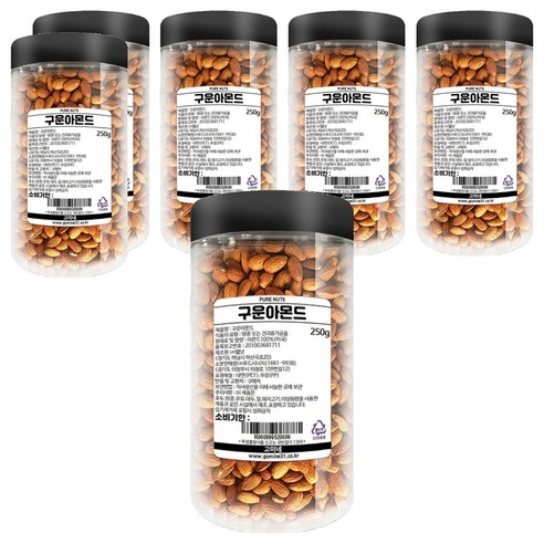 고미네 구운아몬드, 250g, 6개