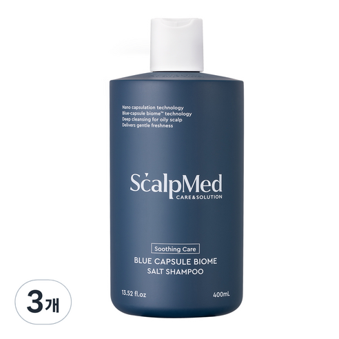 스칼프메드 블루캡슐바이옴 솔트 각질케어 샴푸, 400ml, 3개