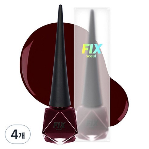 픽스서울 네일라커 매니큐어, 07 핏빛 여휘, 8ml, 4개