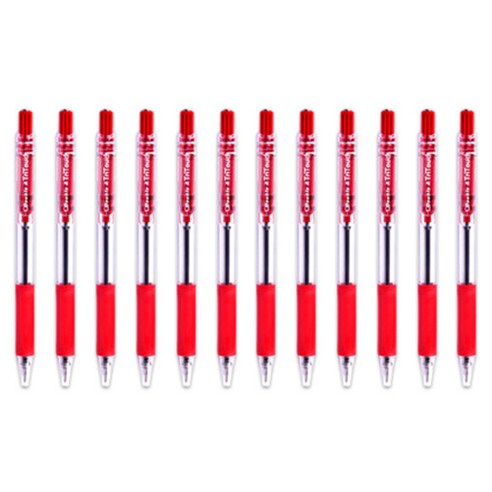 더블에이 트라이터치 볼펜 0.7mm, 레드, 12개