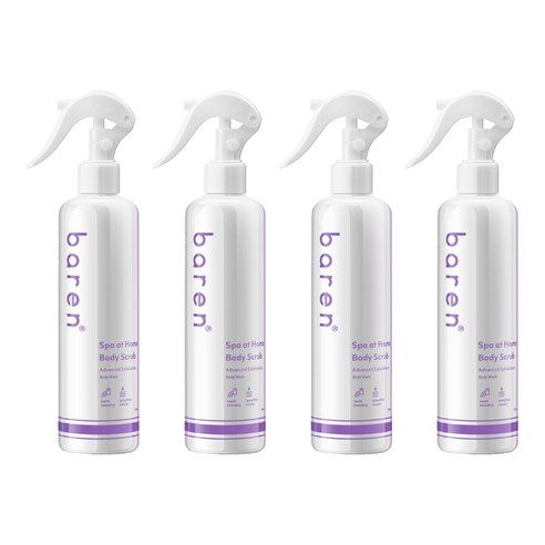 바렌 스파앳홈 온천수 때필링 바디스크럽 히노끼탕향, 300ml, 4개