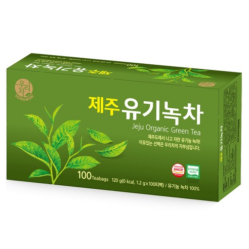 송원 유기농 제주 녹차 40티백, 1.2g, 40개입, 1개