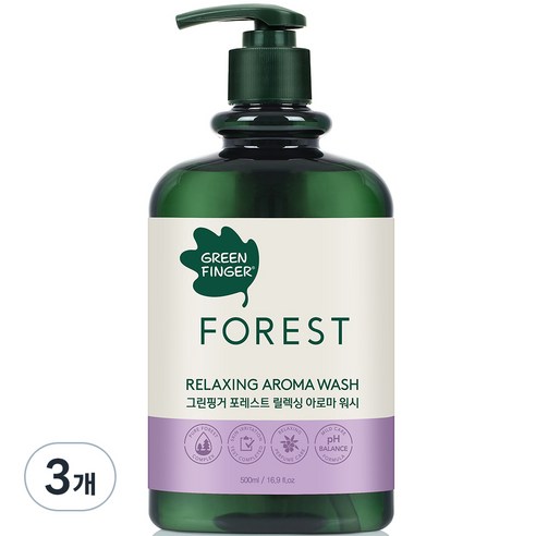 그린핑거 포레스트 릴랙싱 아로마 워시 플로럴향, 500ml, 3개