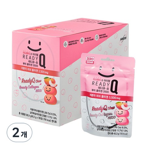 레디큐 츄 뷰티 콜라겐 3500, 7포, 43.2g, 2개