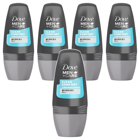도브 맨 클린 컴포트 데오드란트 롤 온, 50ml, 5개
