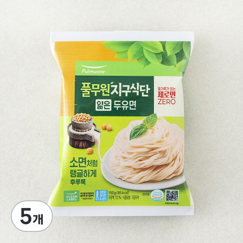 풀무원 지구식단 식물성 얇 두유면, 150g, 5개