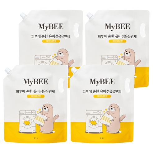 마이비 피부에 순한 유아 섬유유연제 베이비코튼향 리필, 2.1L, 4개
