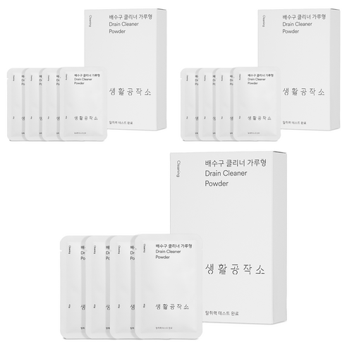생활공작소 배수구클리너 가루형 4p, 160g, 3개
