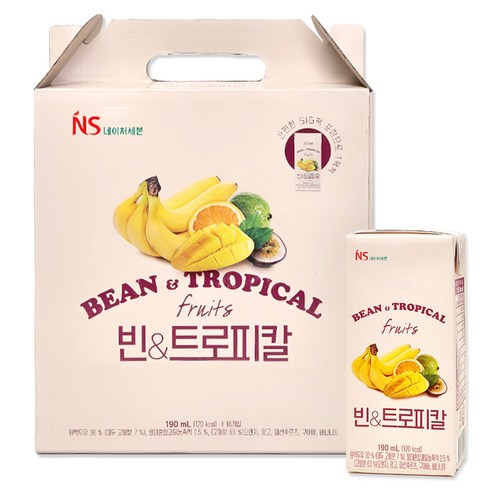 네이처세븐 빈 앤 트로피칼 두유, 190ml, 16개