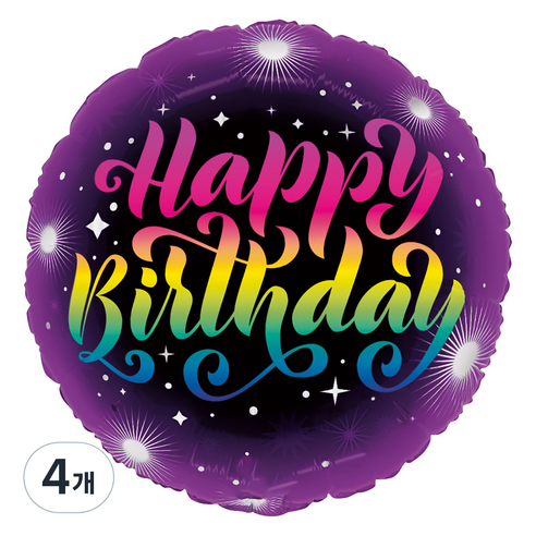 그라보벌룬 은박풍선, 생일네온, 4개