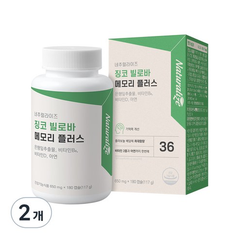 네추럴라이즈 징코 빌로바 메모리 플러스 117g, 1개, 180정