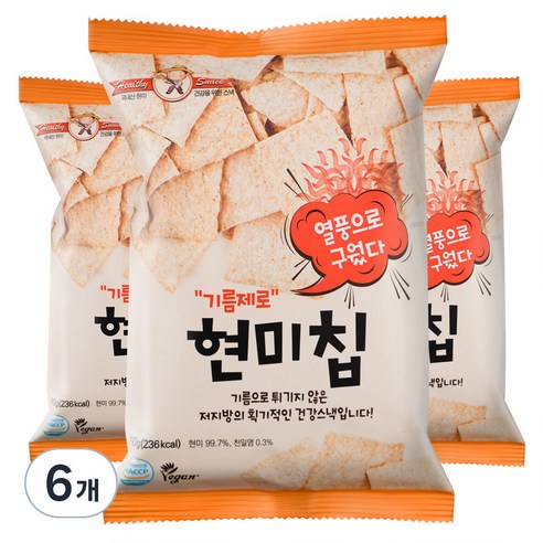 국산 기름제로 현미칩, 60g, 6개