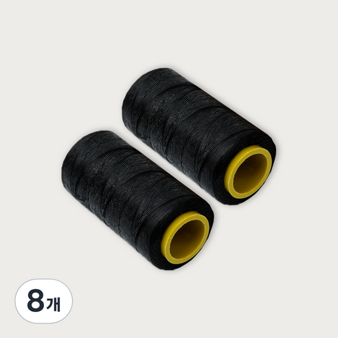 가죽공예 왁스실 초사용 1mm x 220m, 블랙, 8개