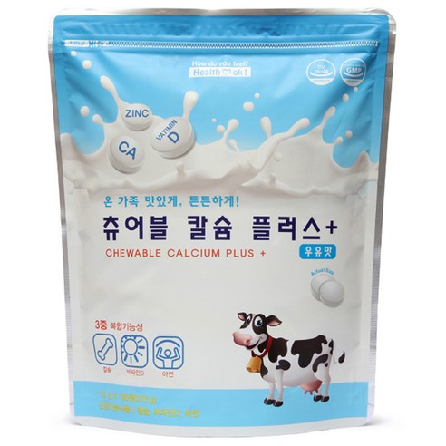 헬퍼장 츄어블 칼슘 플러스 우유맛, 180정, 270g, 1개