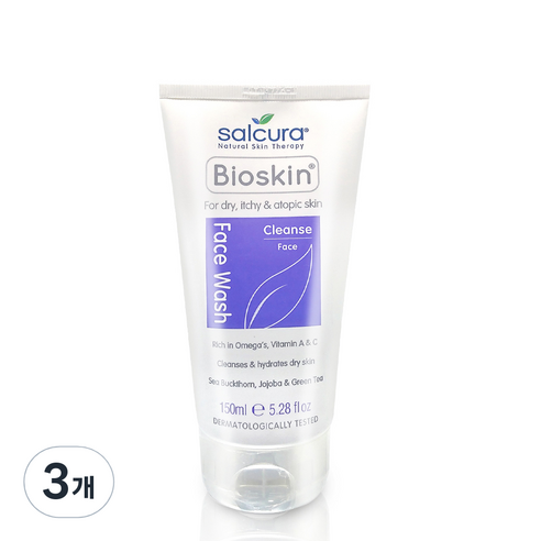 샐큐라 바이오스킨 페이스 건성 피부용 클렌징워시, 150ml, 3개