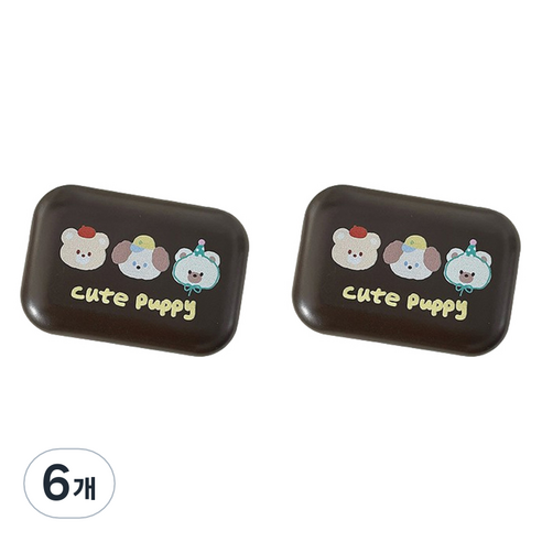 헬씨닷 큐트 퍼피 렌즈통, 브라운, 6개