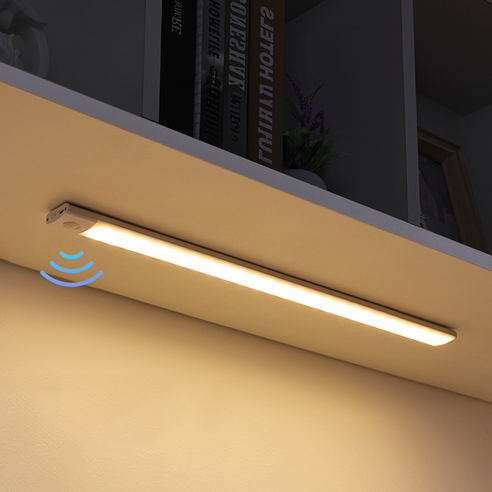 3색 밝기 조절 LED 충전 무선 현관 모션 화장실 베란다 조명 센서등 40cm, 1개