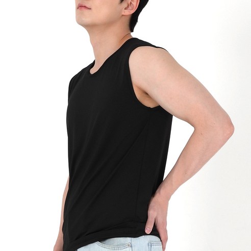 에이원 남성용 다크솔리드 쿨론 스포츠 머슬런닝