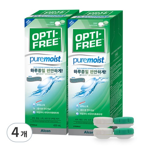 옵티프리 퓨어모이스트 렌즈세정액, 420ml, 4개