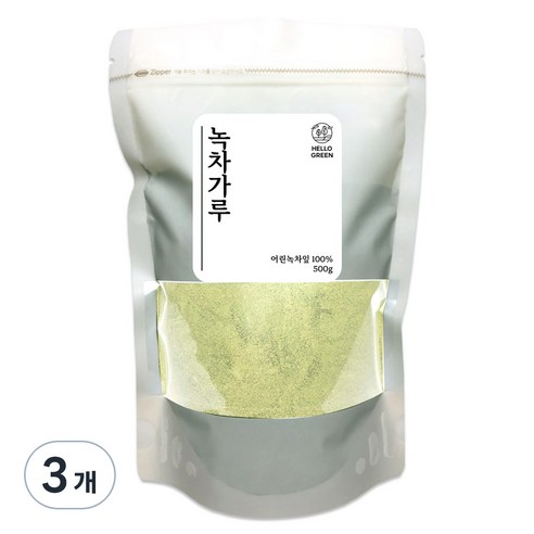 헬로우그린 녹차가루, 500g, 3개, 1개입