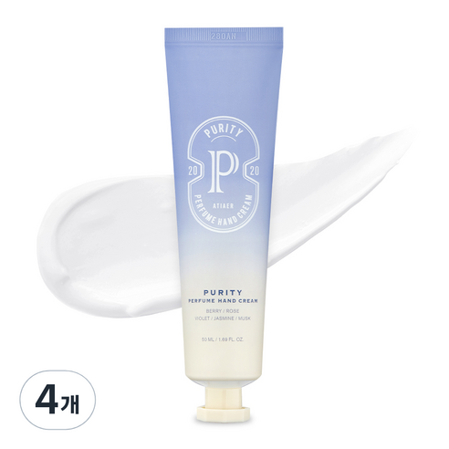 에티에르 퍼퓸 핸드크림 순수 코튼 파우더향, 50ml, 4개