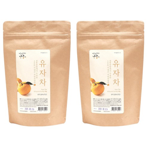 우리꽃연구소 유자차 삼각티백, 1.5g, 40개입, 2개