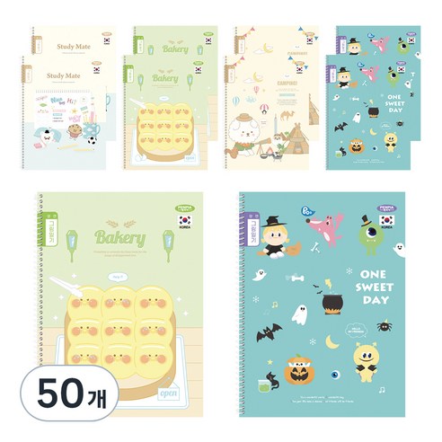 펜피아 1000 초등 스프링노트 그림일기 양면, 랜덤 발송, 50개