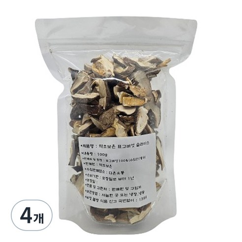 약초보은 건슬라이스 표고버섯, 100g, 4개