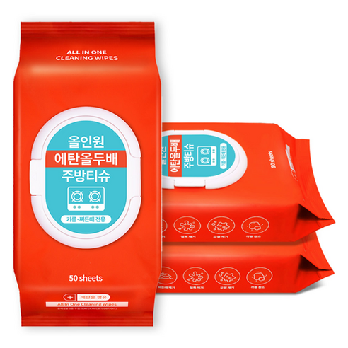 강력한 세정력과 편리함으로 주방을 깨끗하게, 아이프리 에탄올 두배 주방 티슈