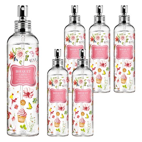 부케가르니 헤어 앤 바디미스트 화이트머스크, 250ml, 6개