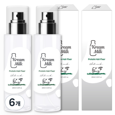크림밀크 단백질 헤어픽서 화이트머스크향, 6개, 105ml