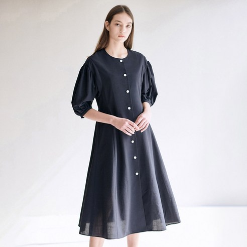 아바몰리 SUMMER WOOL SEER SUCKER PUFF A-LINE ONE PIECE