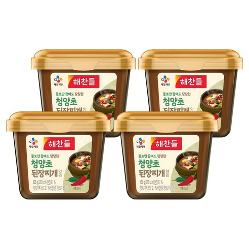 해찬들 물로만 끓여도 칼칼한 청양초 된장찌개양념, 450g, 4개
