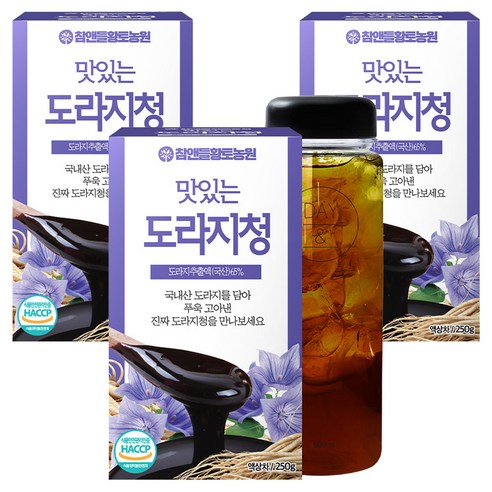 참앤들황토농원 맛있는 도라지청 250g + 보틀, 1개입, 3개