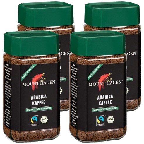 마운트하겐 유기농 디카페인 커피, 100g, 1개입, 4개