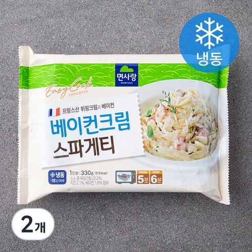 면사랑 베이컨크림 스파게티 (냉동), 330g, 2개