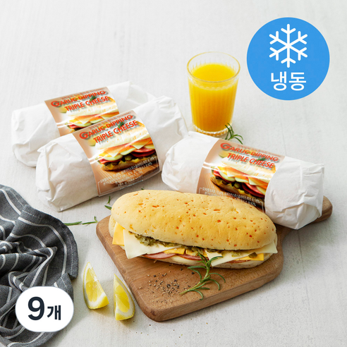 테이트 갈릭딥핑 트리플치즈 치아바타 (냉동), 205g, 1개입, 9개