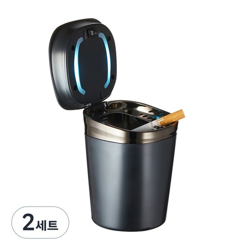 메이튼 스탠다드M 냄새차단 차량용 재떨이 + 리필 봉투 30p 세트, 블랙, 2세트