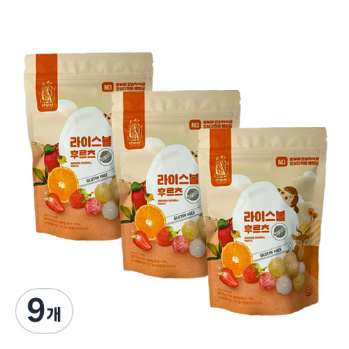아비삭 라이스볼, 후르츠, 9개, 30g