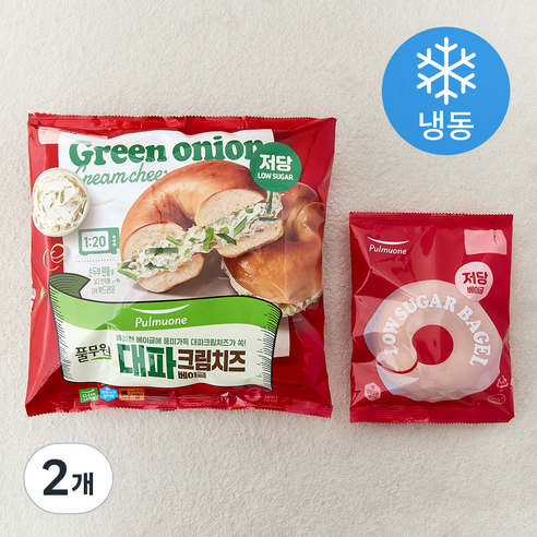 풀무원 대파 크림 치즈 베이글 3개입 (냉동), 405g, 2개