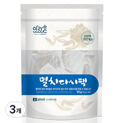 아라촌 멸치 다시팩 4p, 3개, 15g