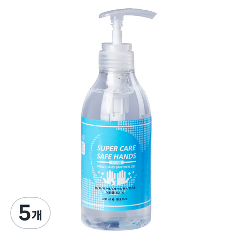 슈퍼케어 세이프 핸즈 손소독제, 500ml, 5개