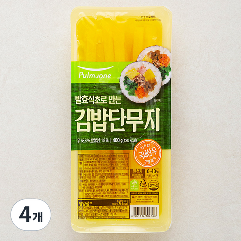 풀무원 김밥단무지, 4개, 400g